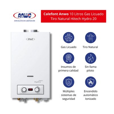 Imagen 2 del producto Calefont 10 Litros Gas Licuado Tiro Natural Hitech Hydro 20