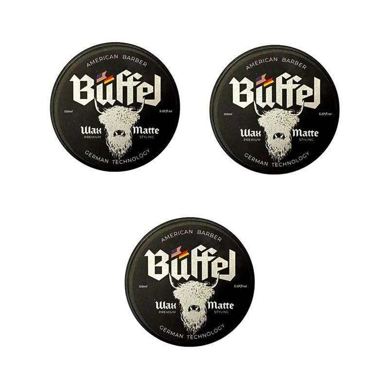BUFFALO - Pack X 3 Cera Capilar Buffel wax Matte 150mL BUFFALO.