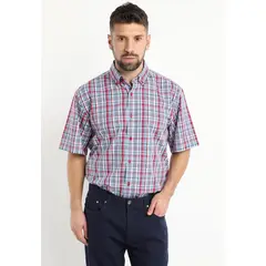 KOTTING - Camisa Fantasia Premium Manga Corta Boton Cuello Rojo