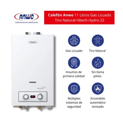 Imagen 2 del producto Calefont 11 Litros Gas Licuado Tiro Natural Hitech Hydro 22