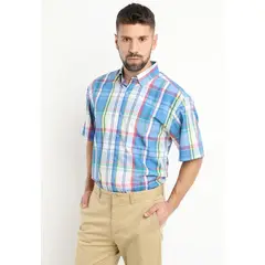 KOTTING - Camisa Fantasia Premium Manga Corta Boton Cuello Celeste