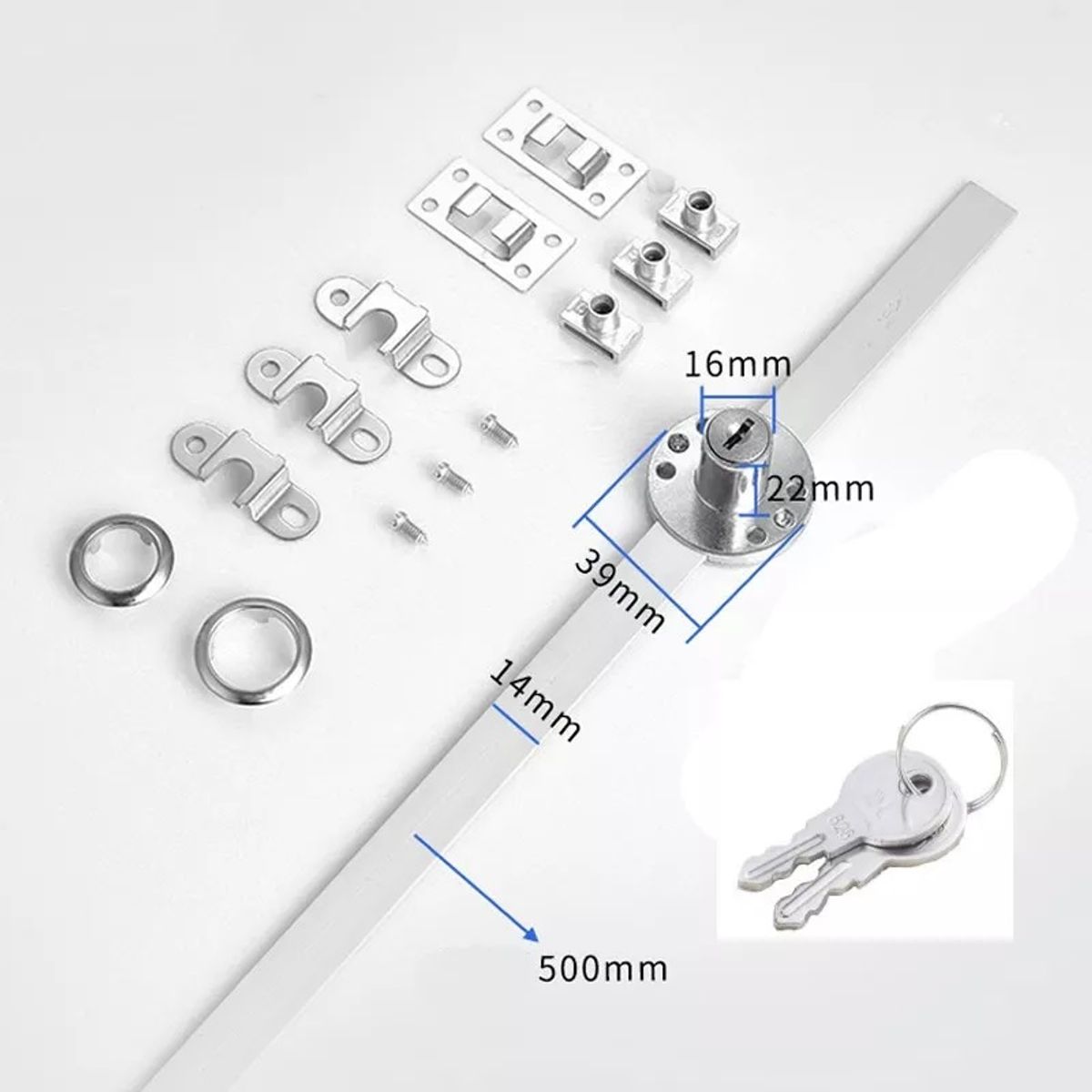 GENERICO - Cerradura Chapa Lateral Kardex Cajonera 1pcs P3cajon 50cm
