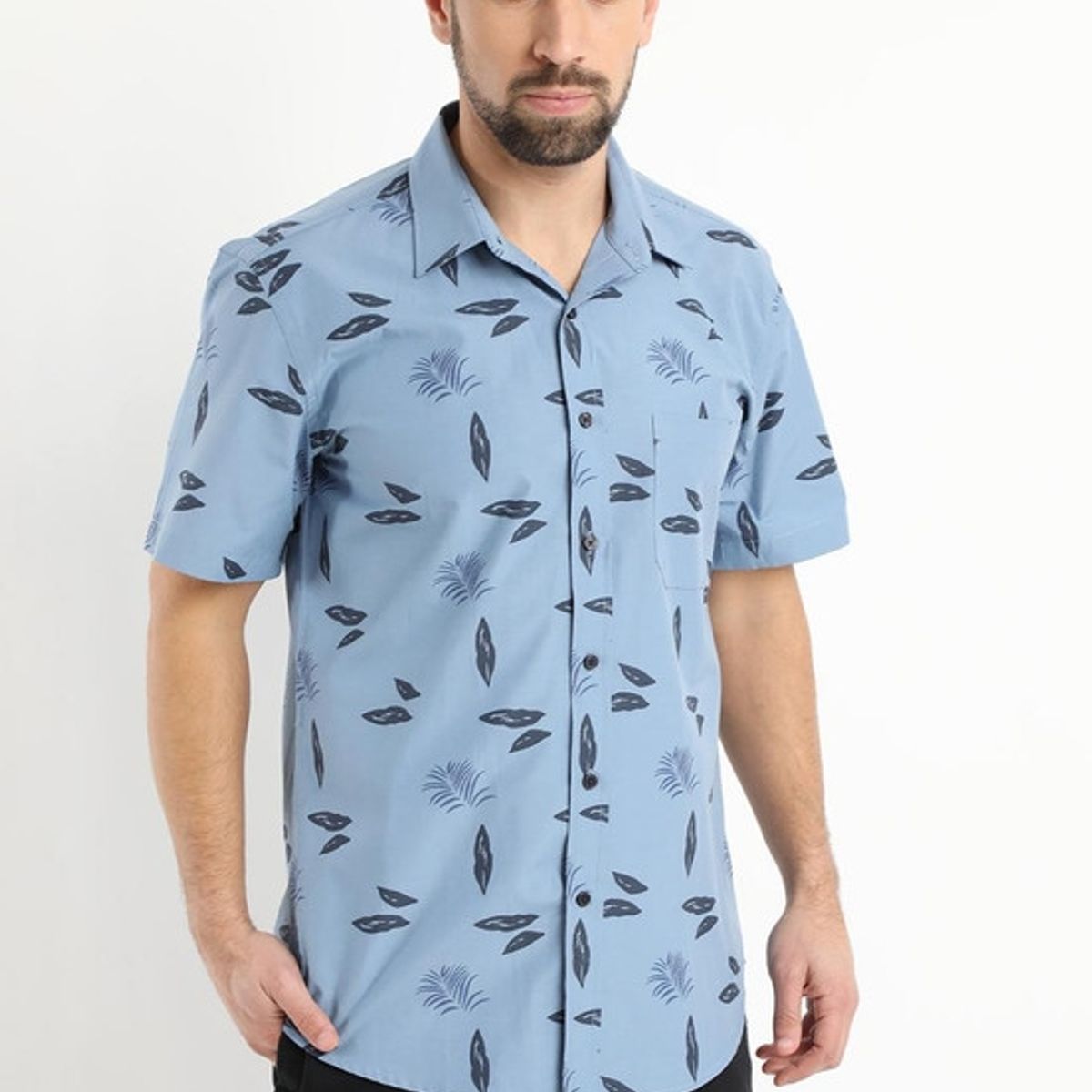 KOTTING - Camisa Fantasia Estampada Manga Corta Gris KOTTING