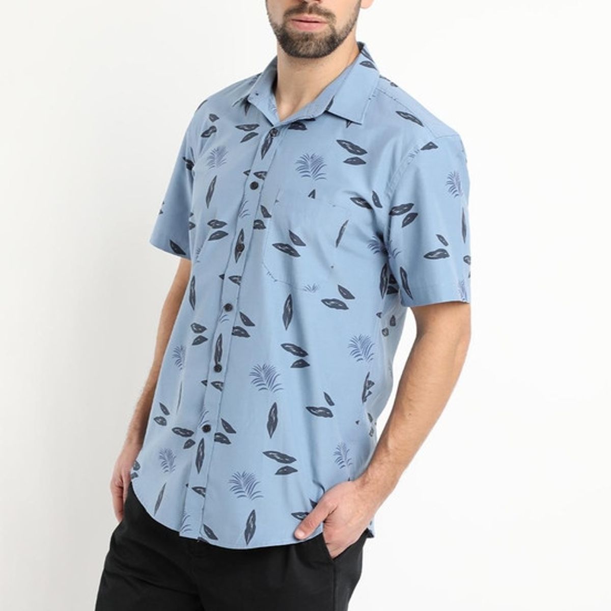 KOTTING - Camisa Fantasia Estampada Manga Corta Gris KOTTING
