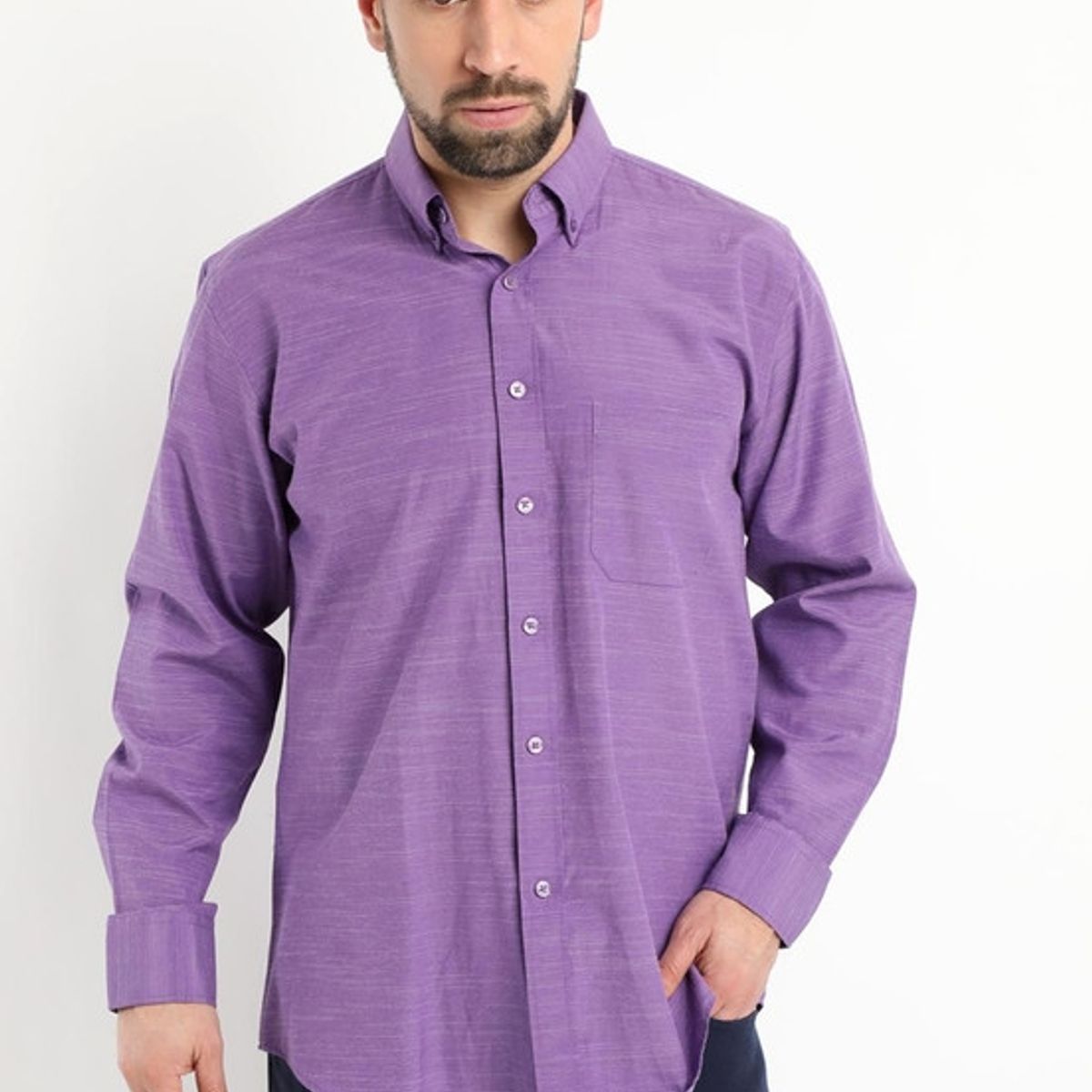 KOTTING - Camisa Color Solido Morado KOTTING