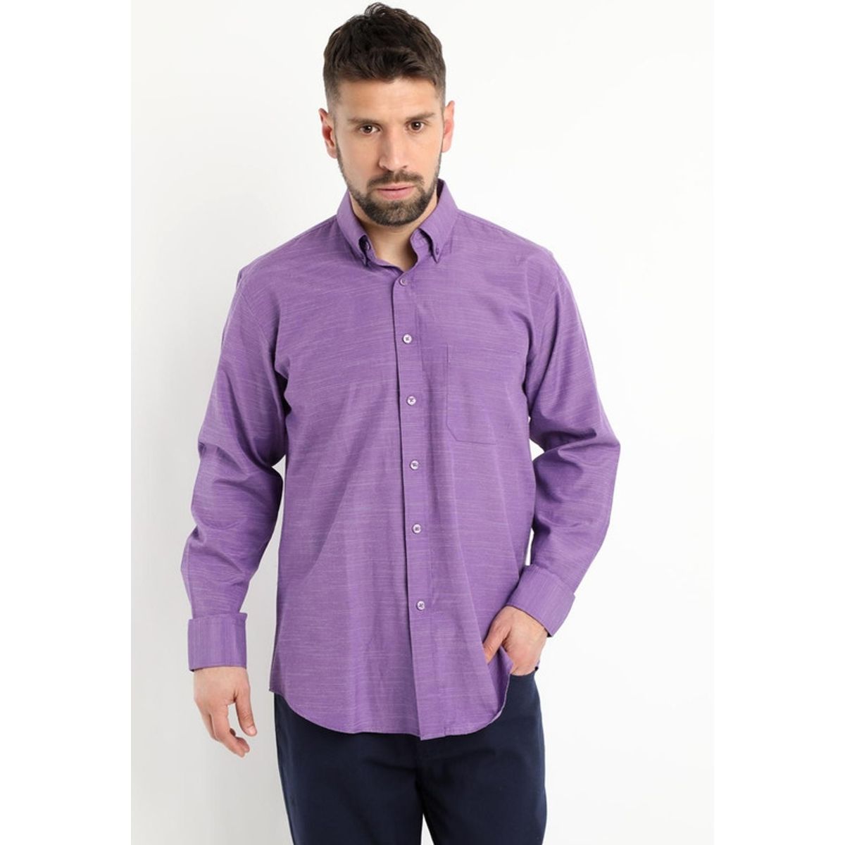 KOTTING - Camisa Color Solido Morado KOTTING
