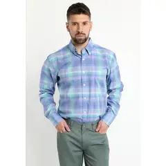 KOTTING - Camisa Fantasia Premium Manga Larga Boton Cuello Celeste