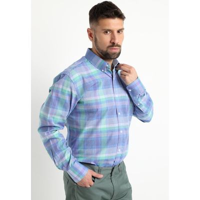 Imagen 2 del producto Camisa Fantasia Premium Manga Larga Boton Cuello Celeste