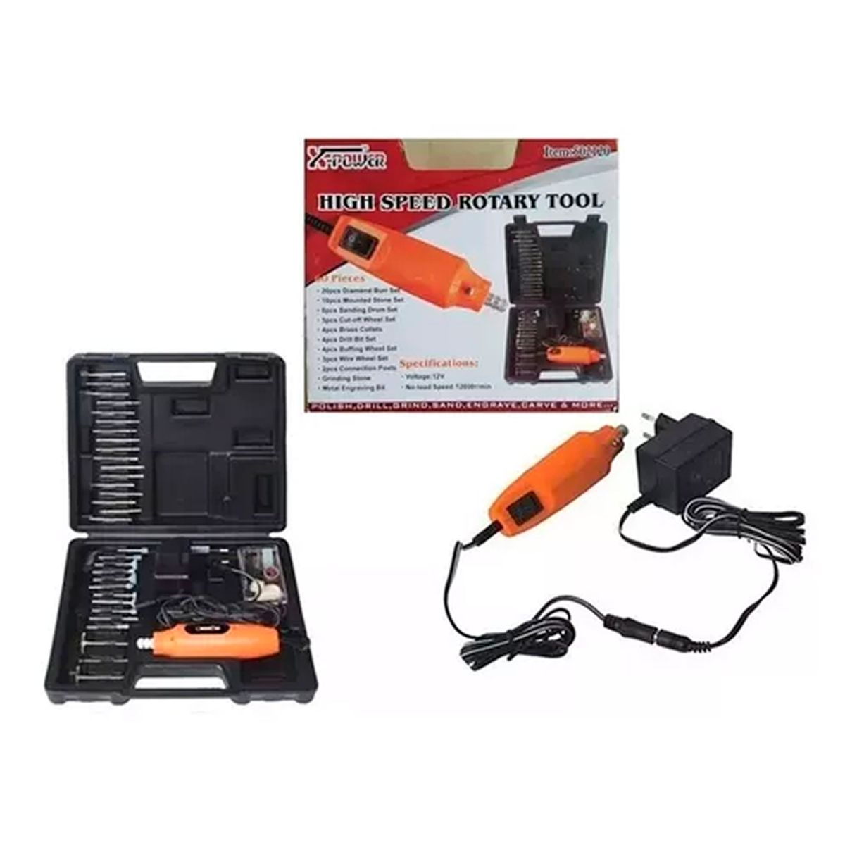 ESHOPANGIE - Mini Torno Multiproposito Herramientas 60 Accesorios con Enchufe