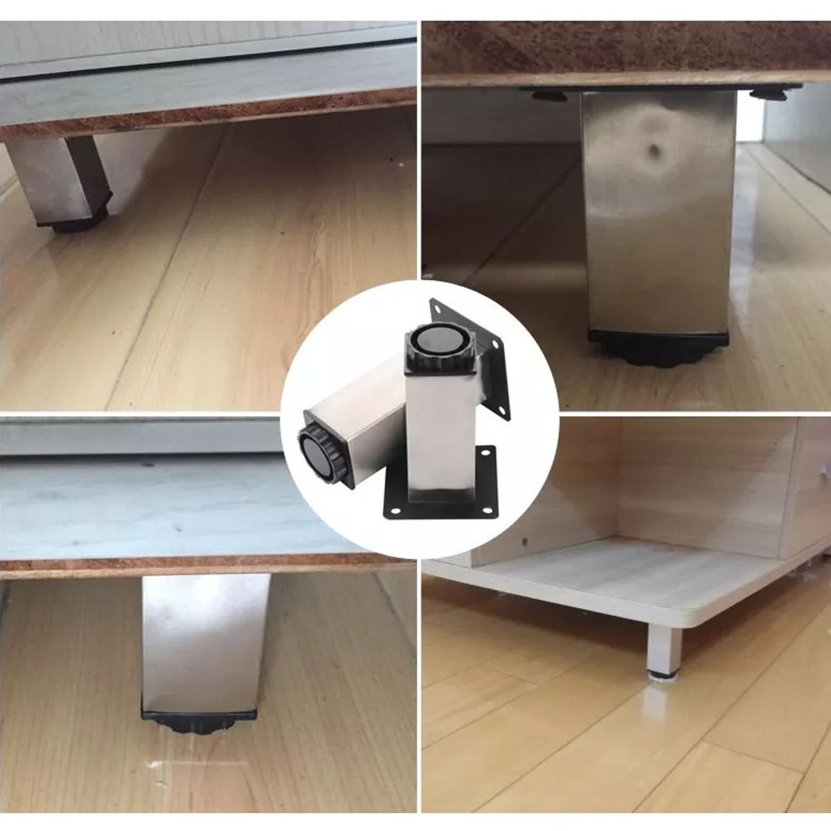 GENERICO - Patas Mueble Sillón Cama Sofá 4un 10cm Cuadrada Regulable