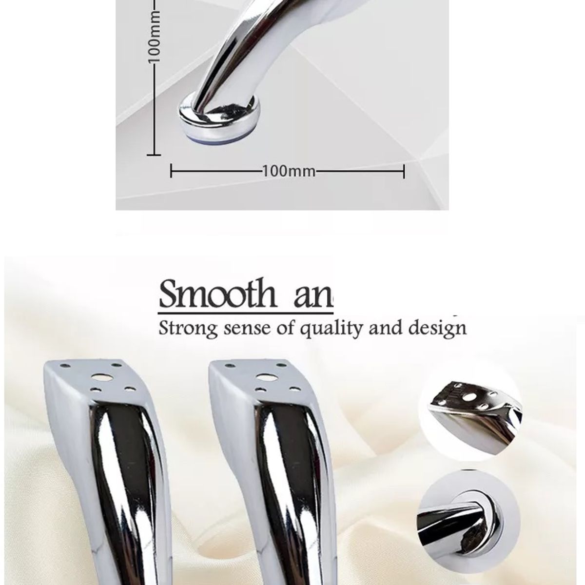 GENERICO - Patas Mueble Sillón Cama Sofá 4un 10cm Curva