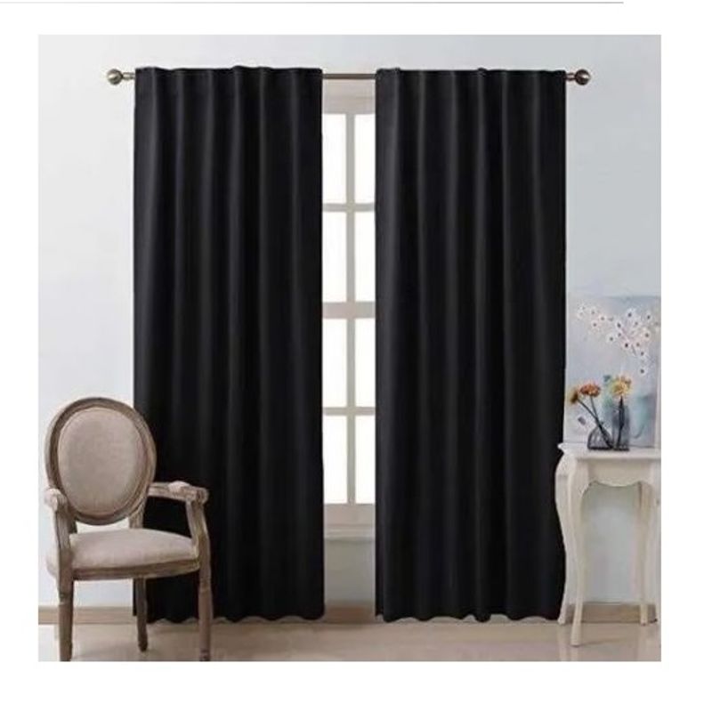 GENERICO - Set de Cortinas Blackout 2 paños Negro