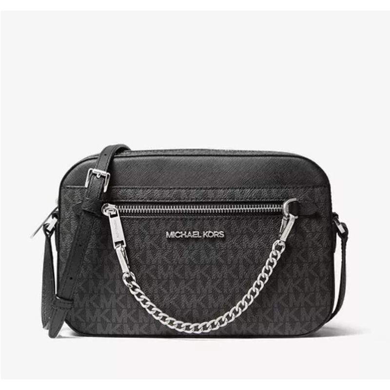 MICHAEL KORS - Crossbody Michael Kors Mujer Jet Set Monograma negro con cadena