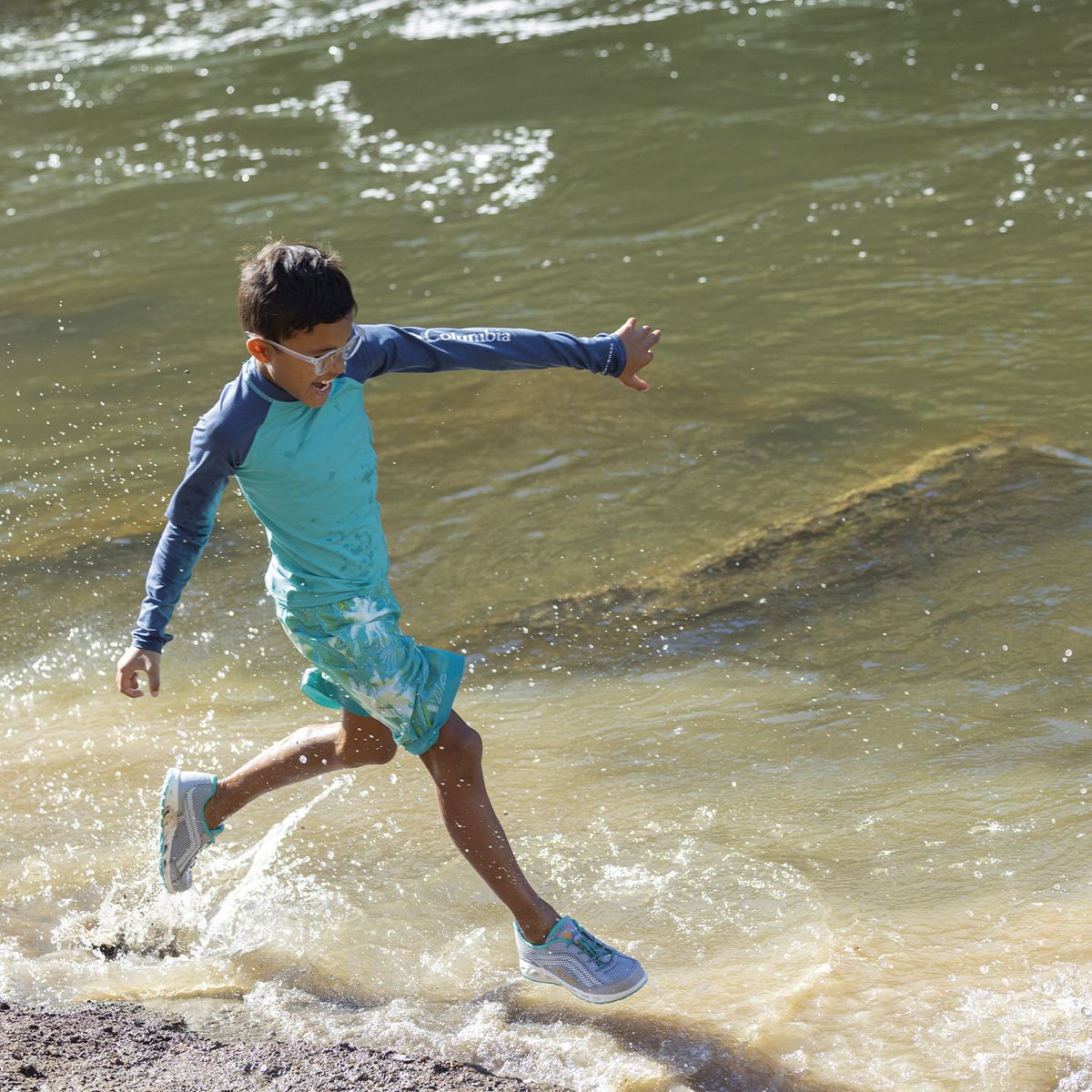 COLUMBIA - Polera M/L Sandy Shores Long Sl Turquesa Niño COLUMBIA