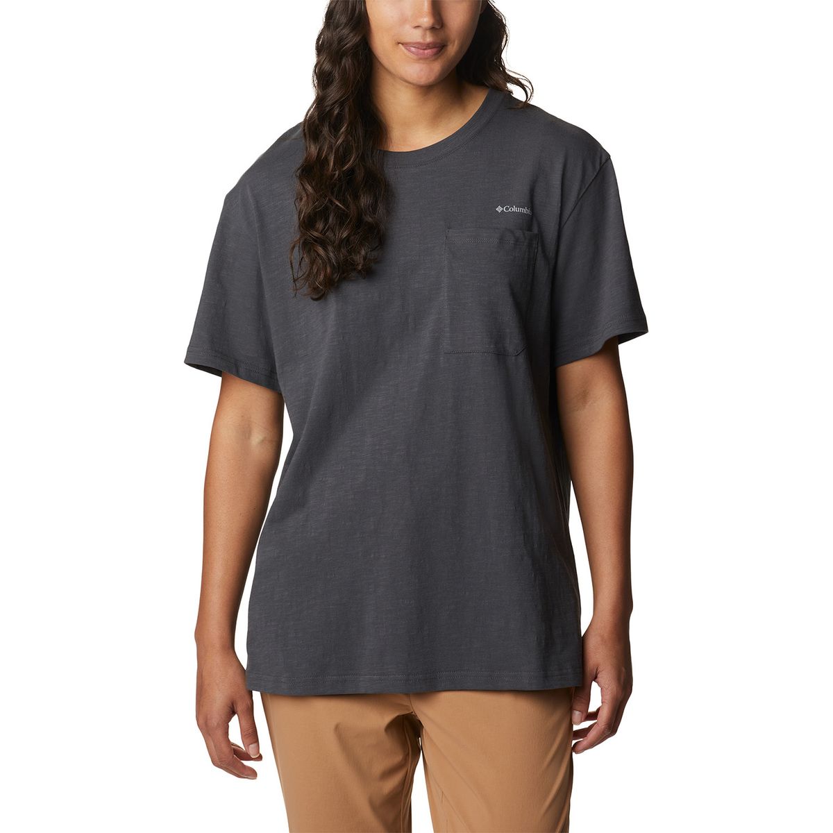 COLUMBIA - Polera M/C Break It Down Tee Gris Oscuro Mujer COLUMBIA