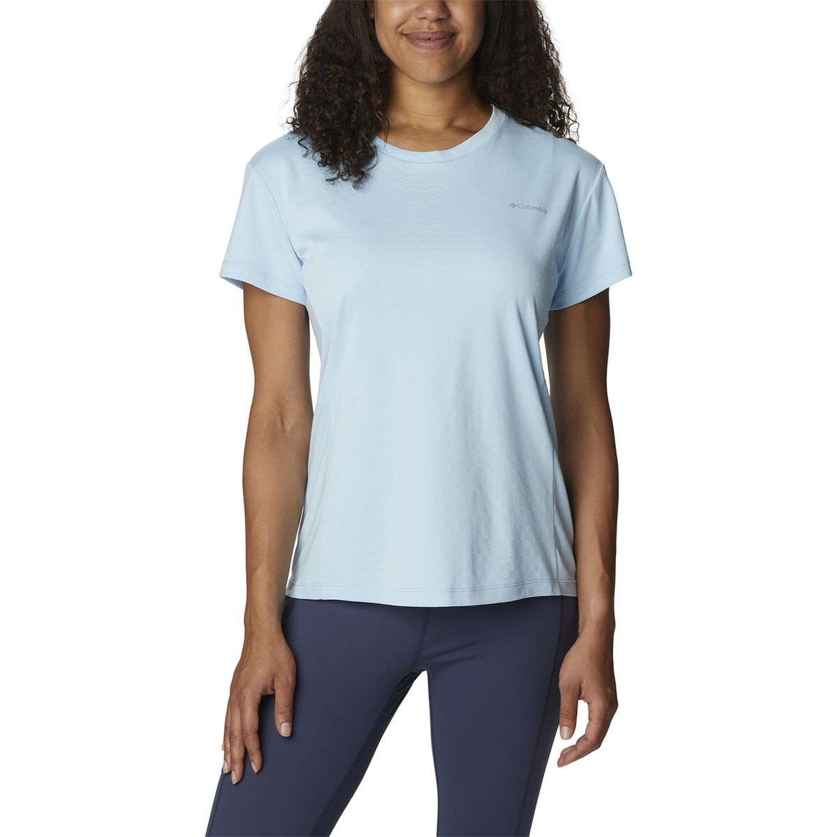 COLUMBIA - Polera M/C Zero Ice Cirro-Cool Celeste Mujer COLUMBIA