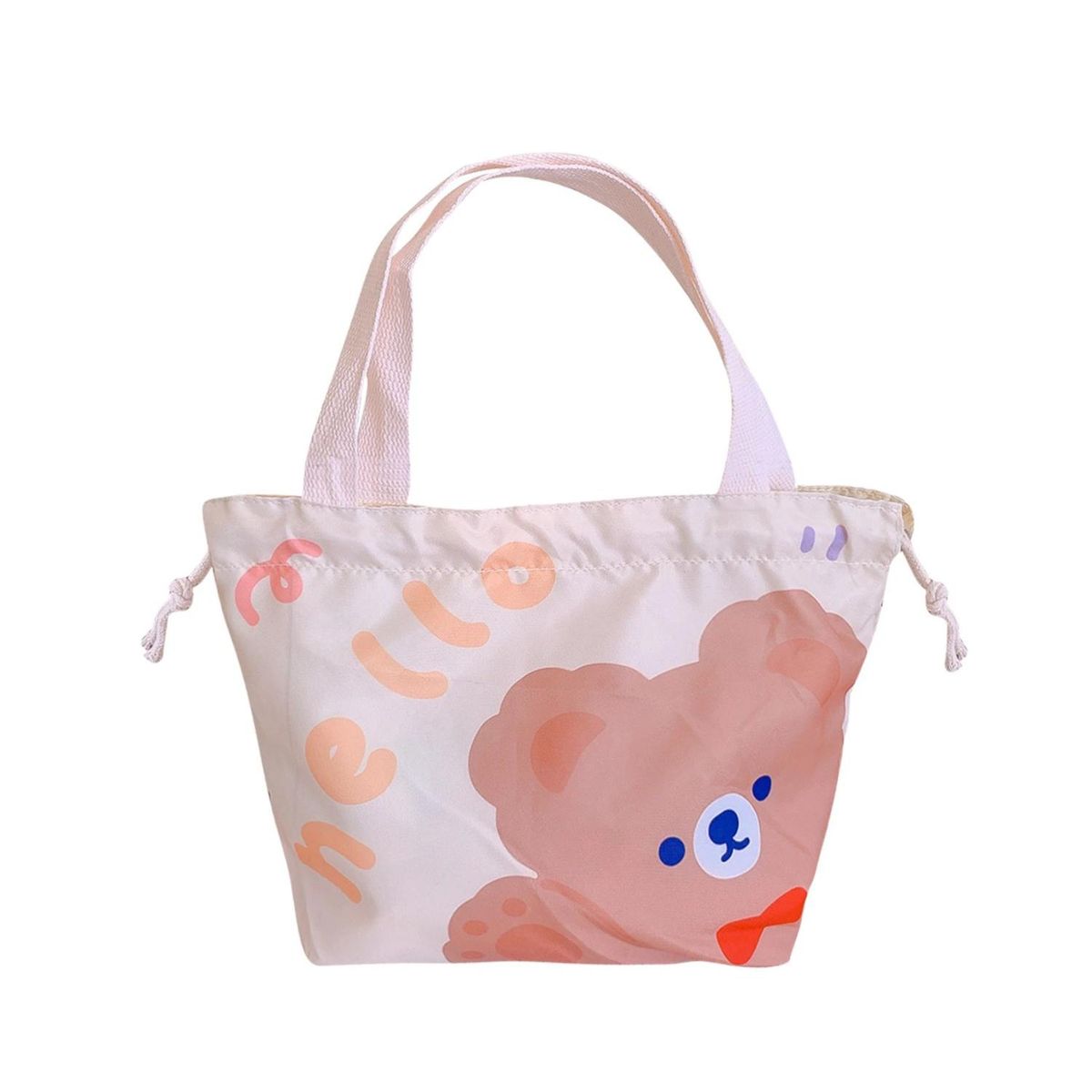 GENERICO - Lonchera Bolsa Termica 21x22 Oso Cafe Blanco Kawaii