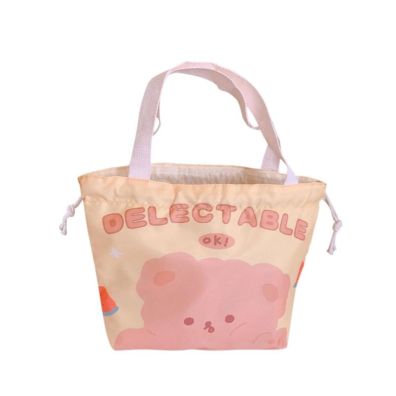 GENERICO - Lonchera Bolsa Termica 21x22 Oso Cafe Naranja Kawaii