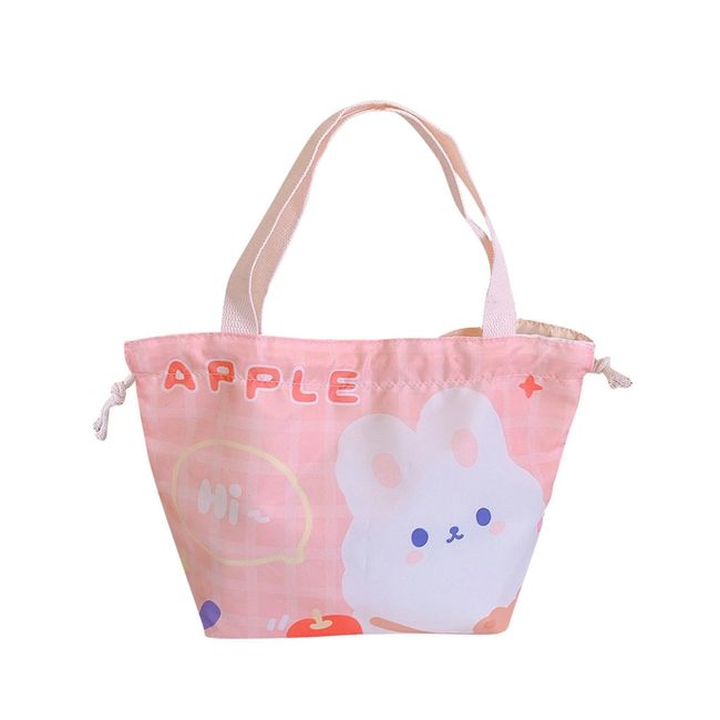 GENERICO - Lonchera Bolsa Termica 21x22 Conejo Rosa Blanco Kawaii