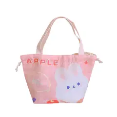 GENERICO - Lonchera Bolsa Termica 21x22 Conejo Rosa Blanco Kawaii