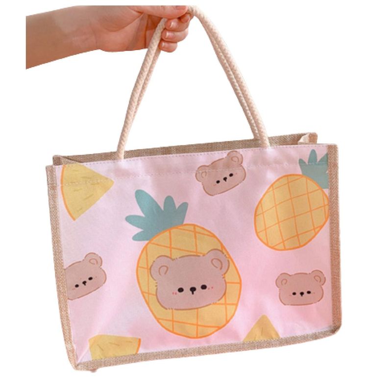 GENERICO - Bolso Cartera Cute Algodon Y Cañamo 34x25 Osito