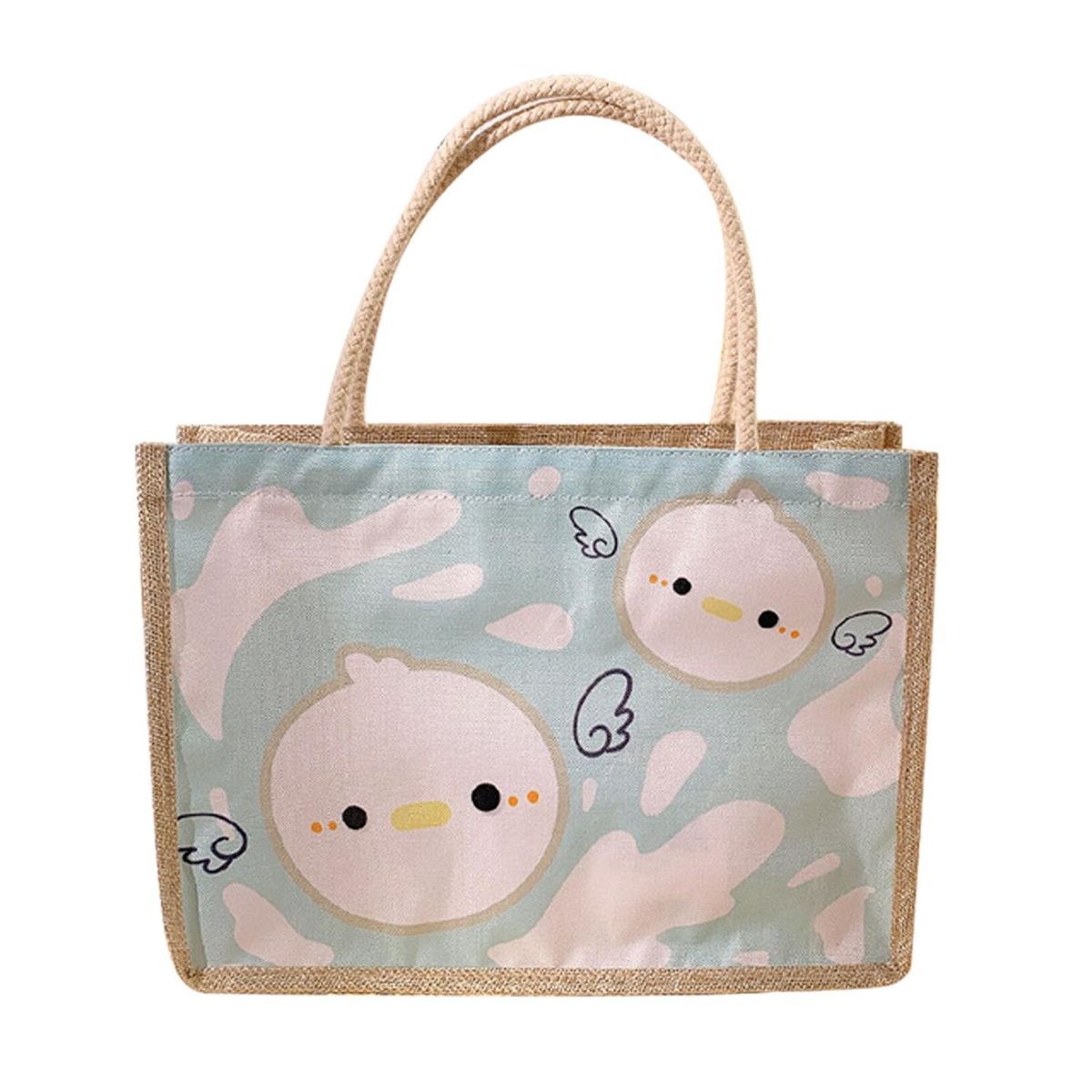 GENERICO - Bolso Cartera Cute Algodon Y Cañamo 34x25 Pajarito