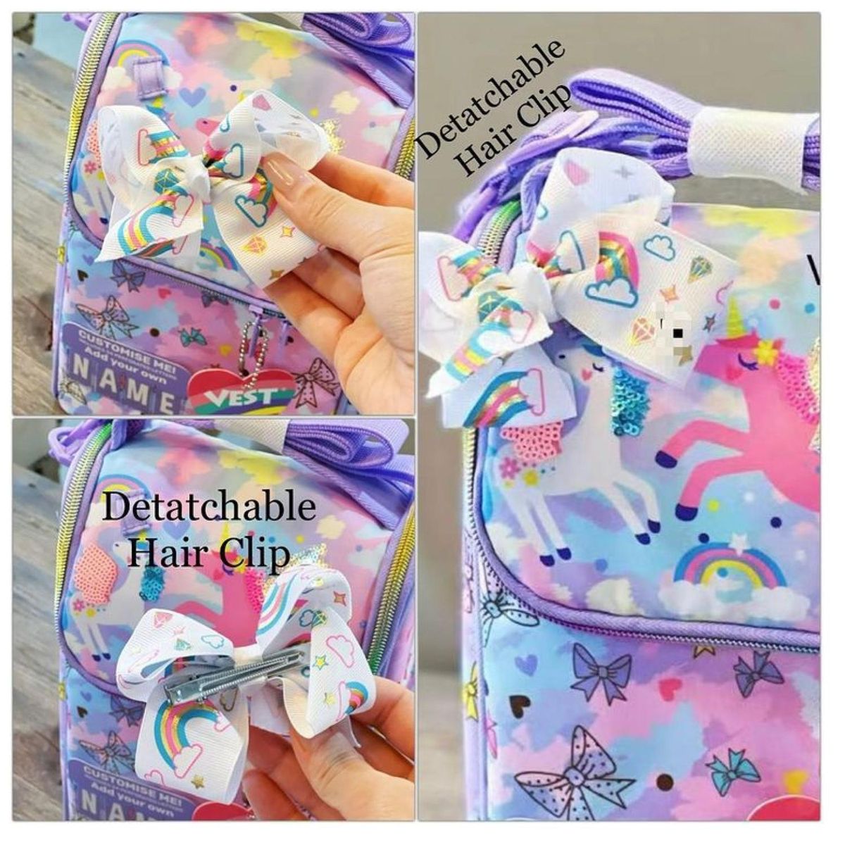 GENERICO - Lonchera Mochila Bolso 29x10x17cm Diseño Unicornios