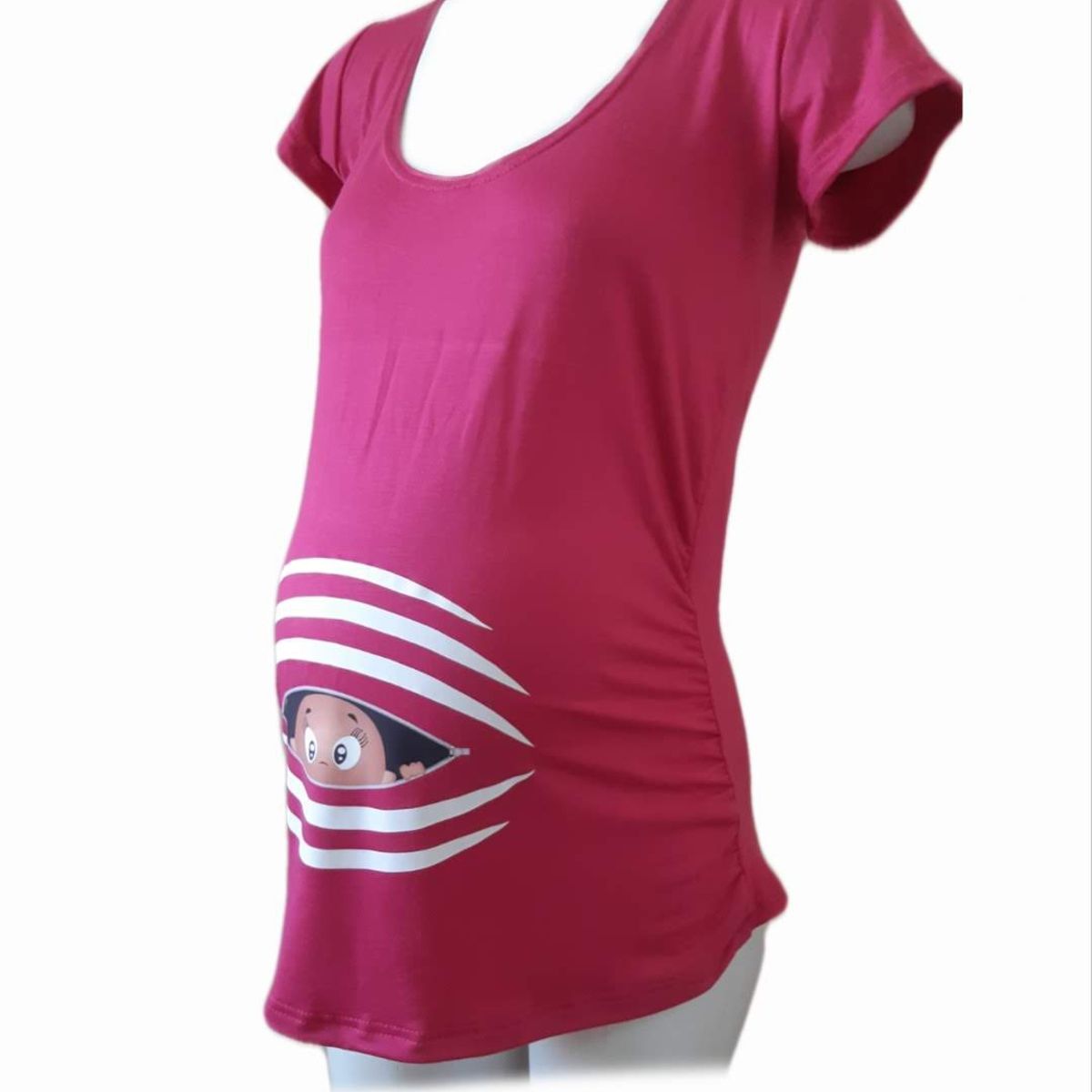 DMOM - Polera Maternal Estampada DMom Fucsia