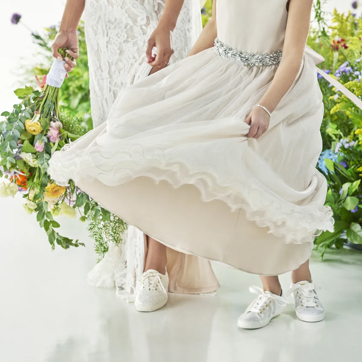 KEDS - Zapatilla Casual Mujer Champion Glitter Crema KEDS