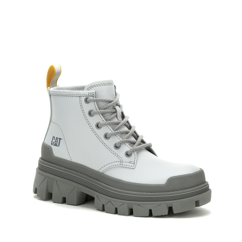 CAT - Botín cuero Hardwear Mid Gris Mujer CAT