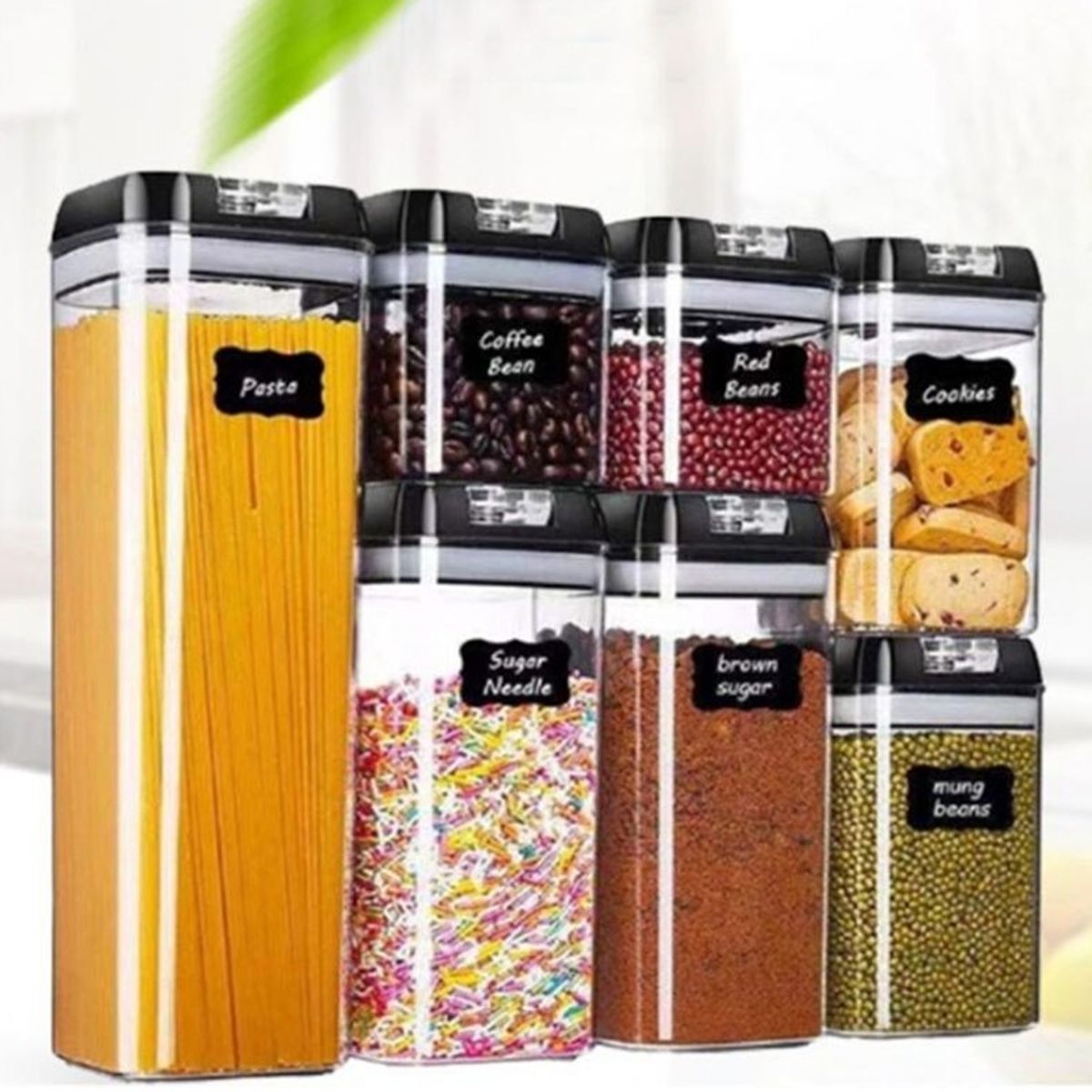 GENERICO - Set 7 Contenedores De Alimento Tapa Hermética Almacenamiento