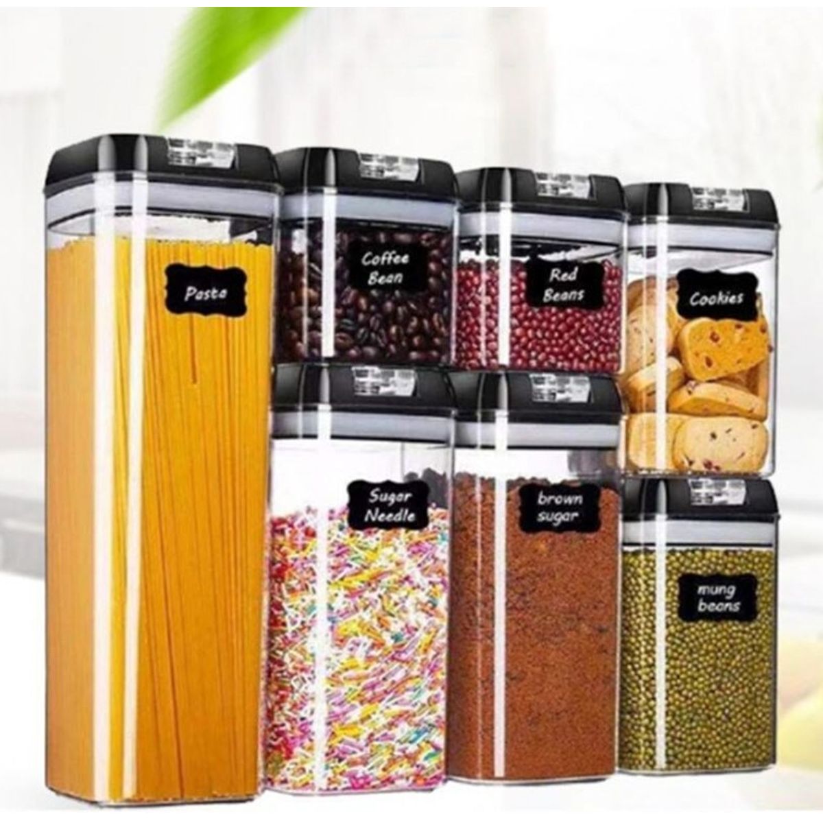 GENERICO - Set 7 Contenedores De Alimento Tapa Hermética Almacenamiento