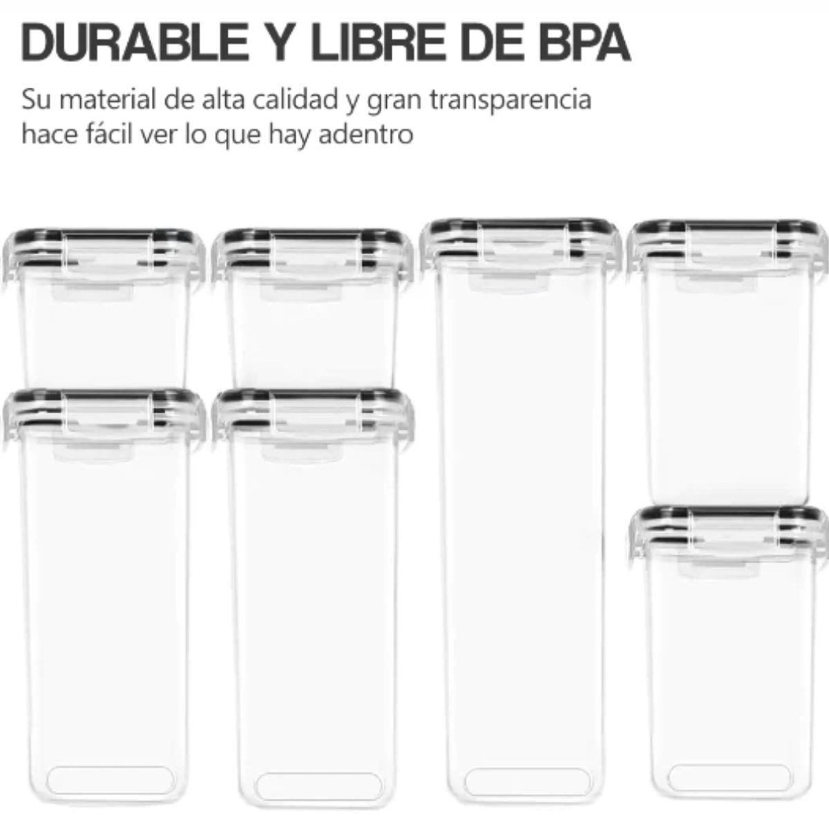 GENERICO - Set 7 Contenedores De Alimento Tapa Hermética Almacenamiento