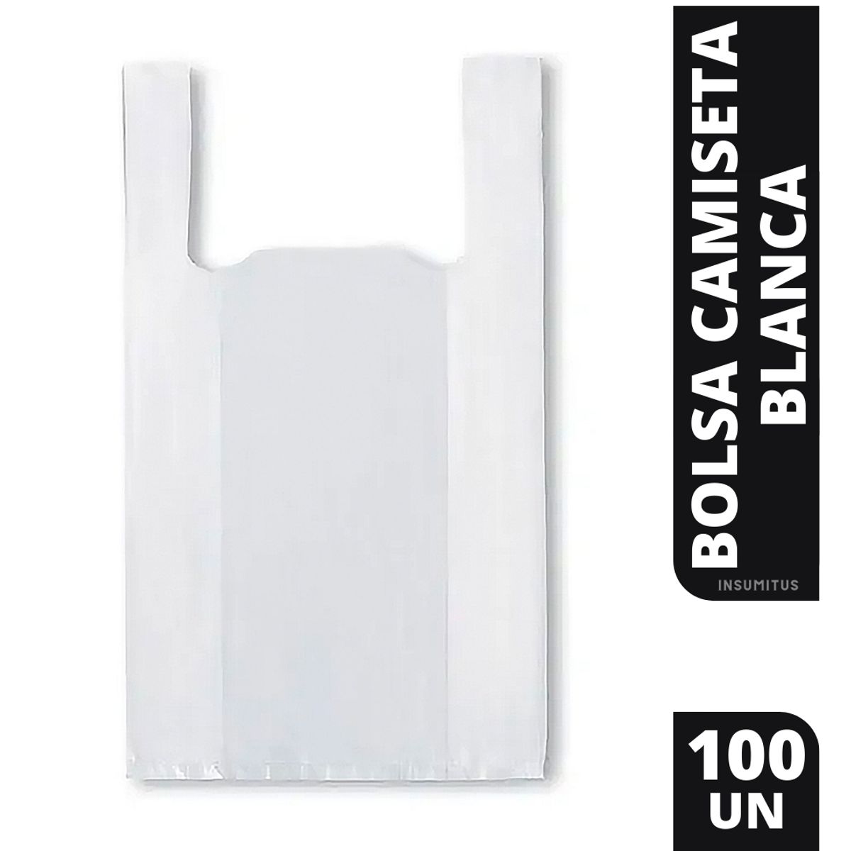 GENERICO - Bolsa Camiseta Blanca 35x40cm 100un  Bolsa Plastica