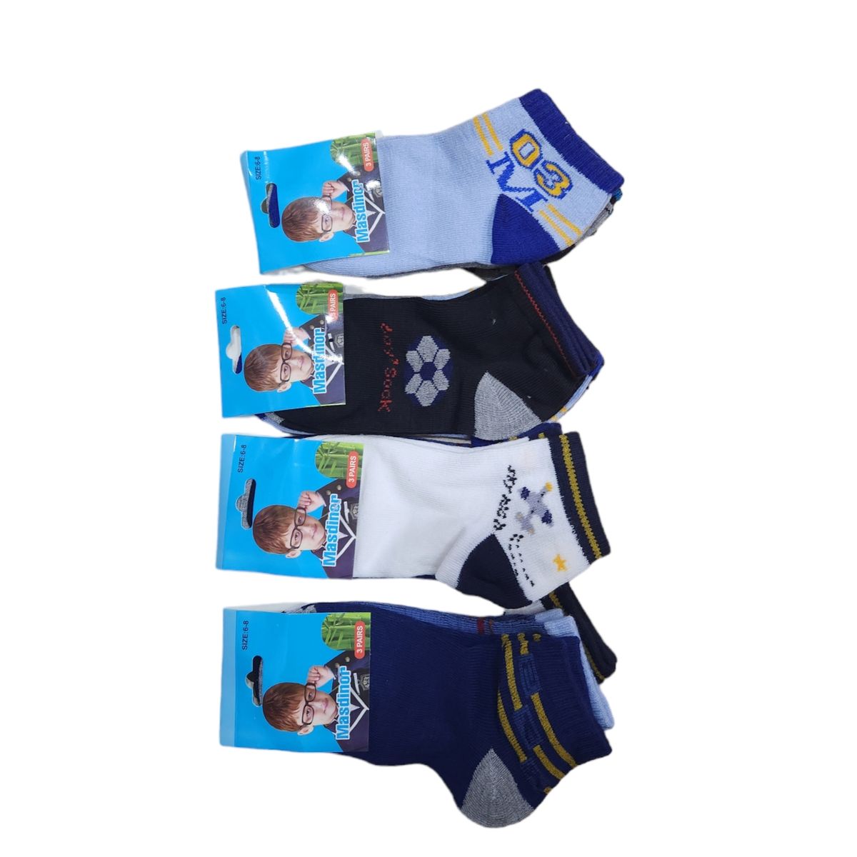 AGW - Pack 12 Calcetines Tobillera Algodón Niño