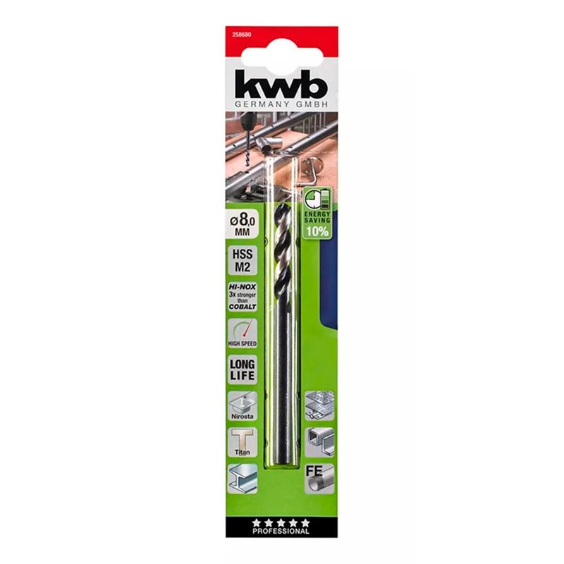 KWB - Broca Para Metal Hss 8mm Kwb 258680