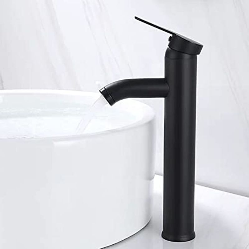 MP - Llave Grifo Lavamano Monomando Vanitorio Alto Negro Mate