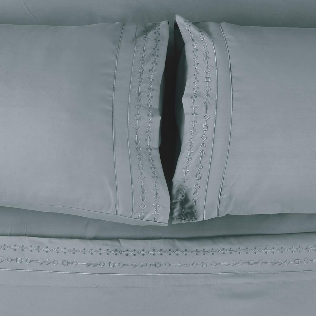 GENERICO - Juego de Sabana King de 200 hilos - Gris 60% algodón