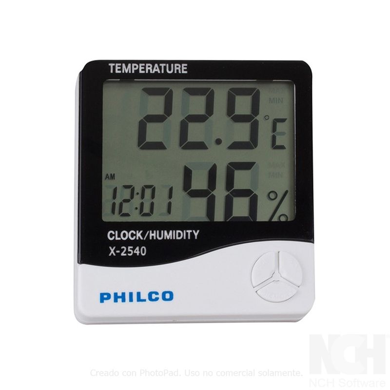 PHILCO - Reloj Digital Philco Termometro y Humedad