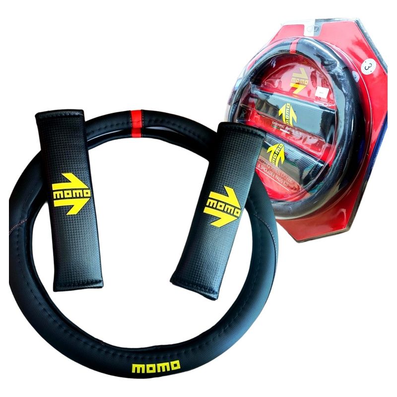 MOMO - Kit Cubre Volante Eco Cuero + Cubre Cinturón Momo