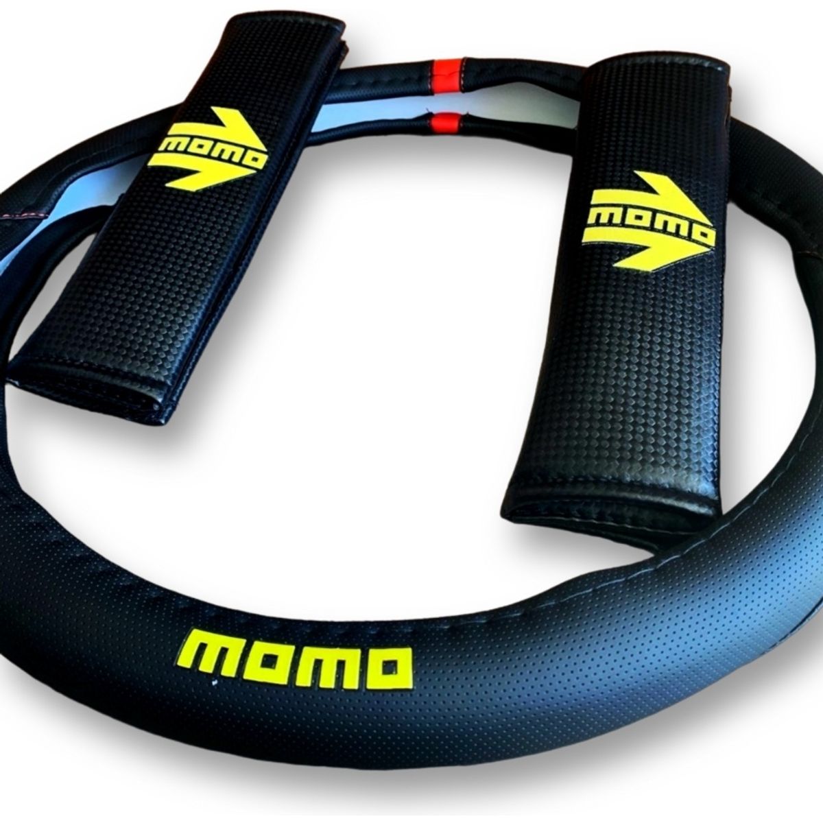 MOMO - Kit Cubre Volante Eco Cuero + Cubre Cinturón Momo