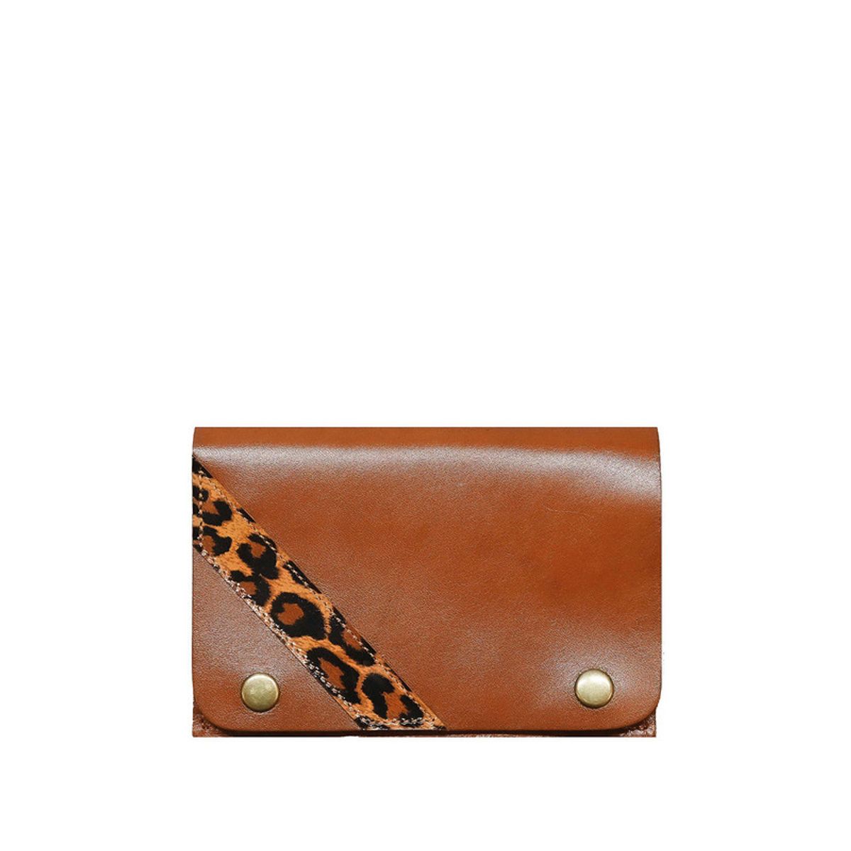 NICOLETTA - Tabaquera cuero genuino  Café Leopardo Nicoletta