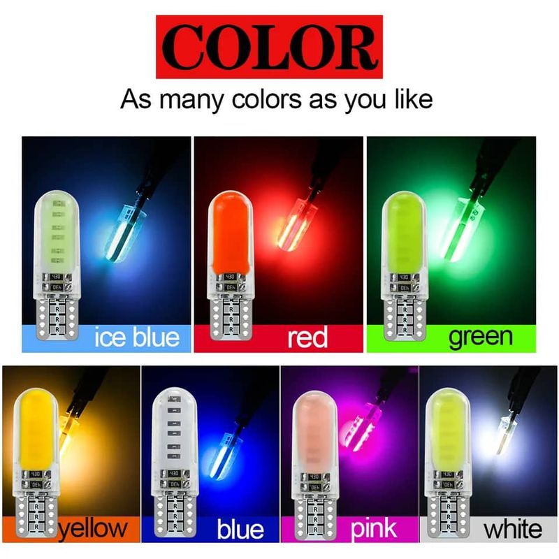 GENERICO - Ampolletas led cola de pez de color Posición T10 W5W 12v