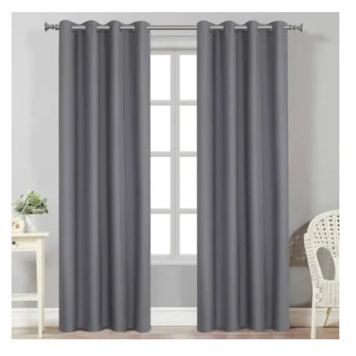 GENERICO - Set de Cortinas Blackout 2 paños Gris