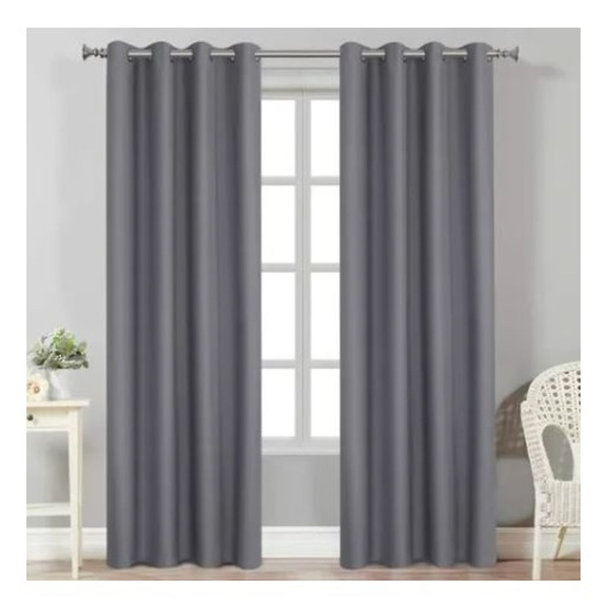 GENERICO - Set de Cortinas Blackout 2 paños Gris