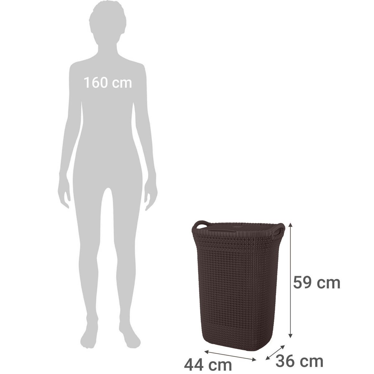 REYPLAST - Cesto Canasto Para Ropa Khipu 60 Lts Con Tapa