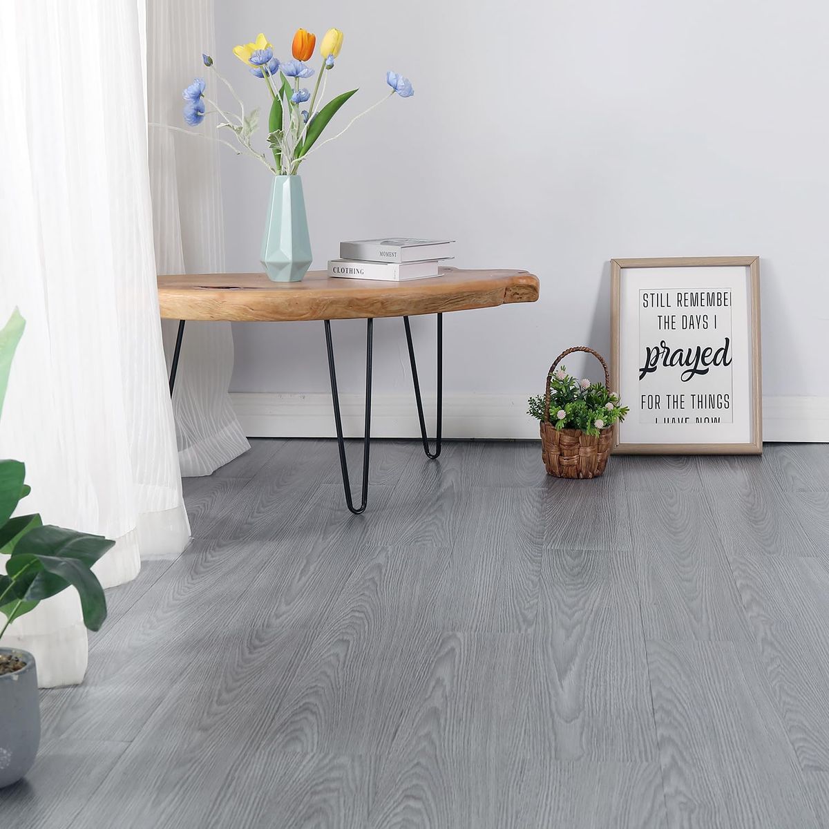 GENERICO - Piso Vinílico Autoadhesivo 5m2 Caja 36 Piezas Antideslizante GRIS