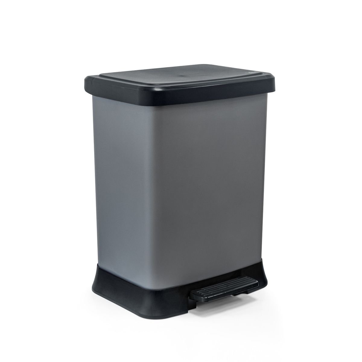 REYPLAST - Basurero Gris De Pedal Con Porta Bolsa 40L Lexuss Reyplast