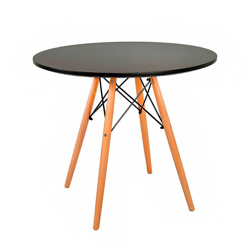 OH MI HOGAR - Mesa redonda negra 80cm diámetro Eames