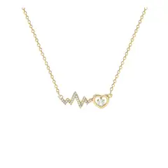 ZG JOYAS - Collar Dorado Galvanizado En Oro Colgante Latido Corazón